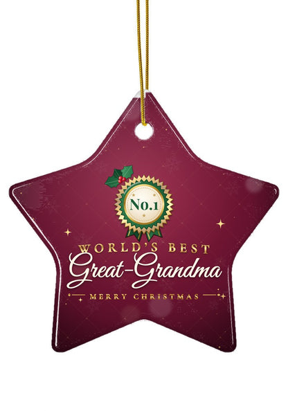 World's Best Great-Grandma ornament, star shape