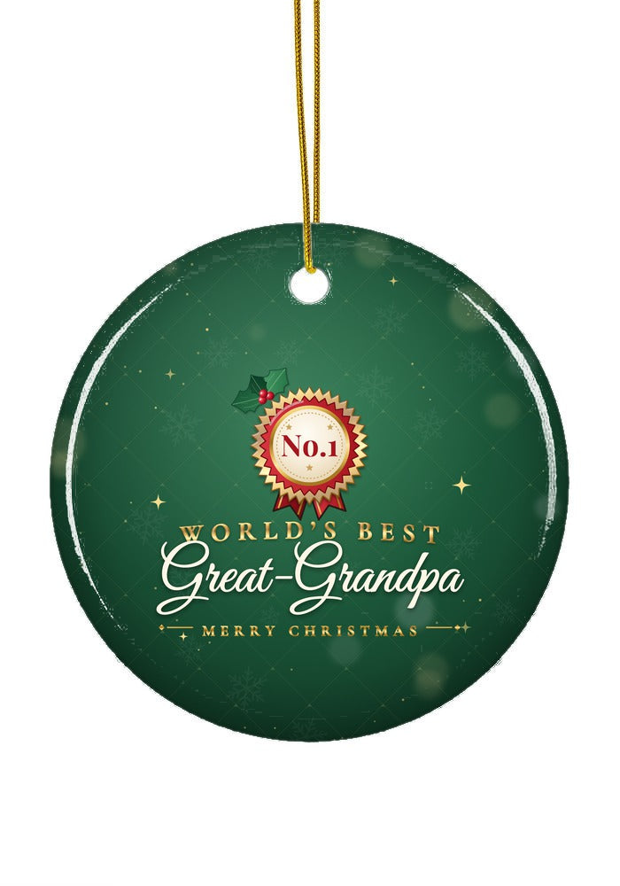 World's Best Great-Grandpa ornament, circle shape