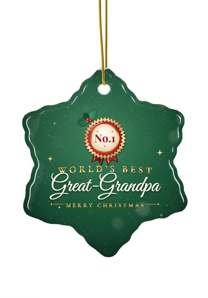World's Best Great-Grandpa ornament, snowflake shape