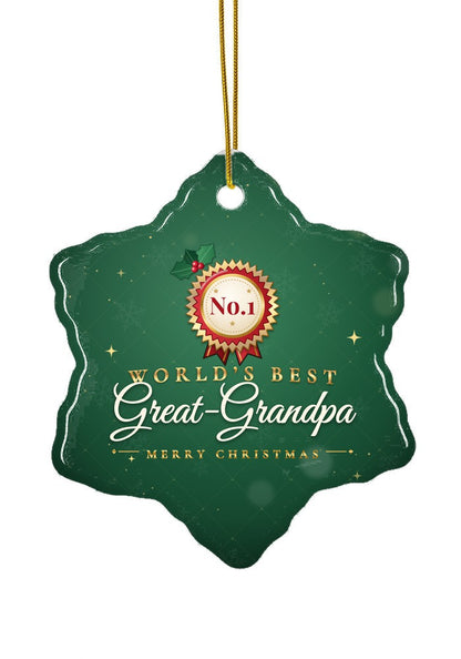 World's Best Great-Grandpa ornament, snowflake shape