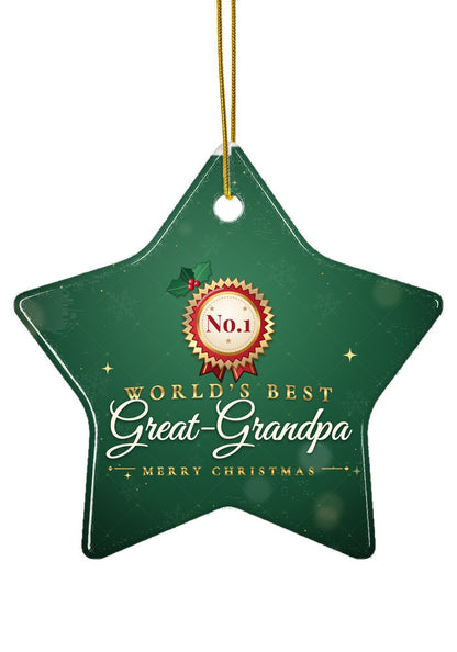 World's Best Great-Grandpa ornament, star shape