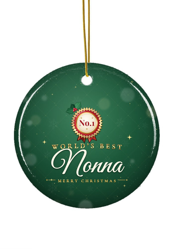 World's Best Nonna ornament, circle shape