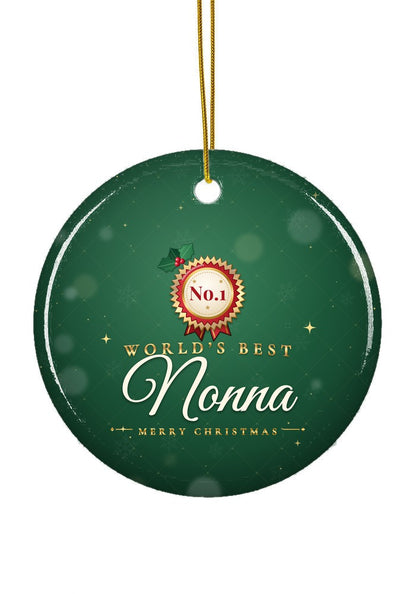 World's Best Nonna ornament, circle shape