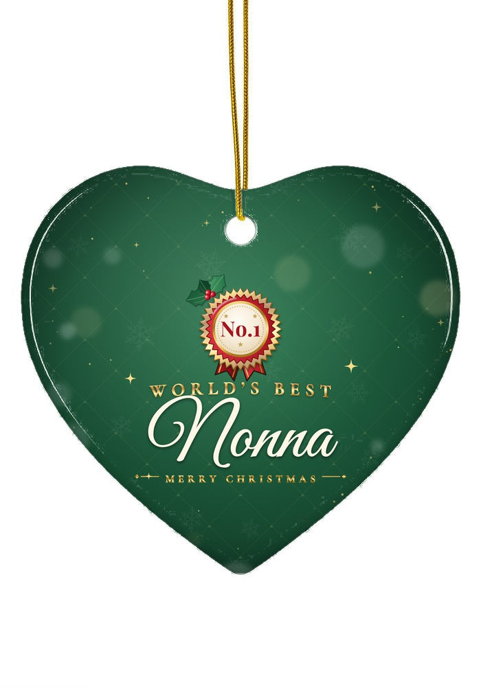 World's Best Nonna ornament, heart shape