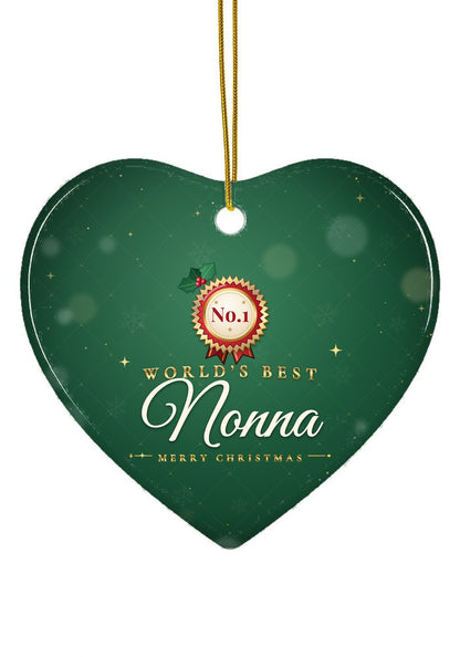 World's Best Nonna ornament, heart shape