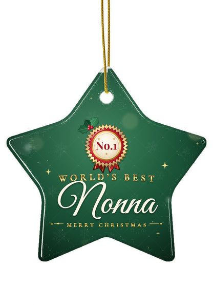 World's Best Nonna ornament, star shape