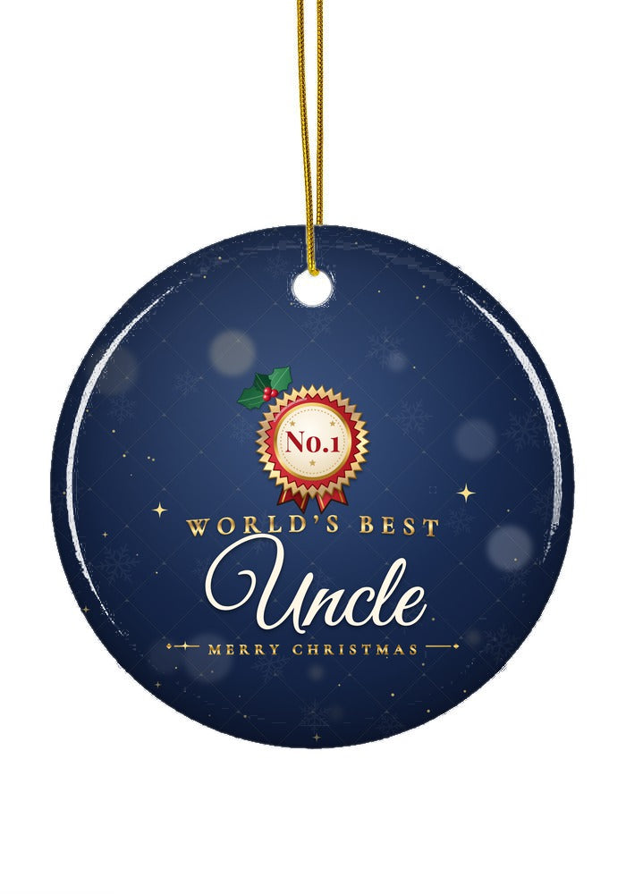 World's Best Uncle ornament, circle shape