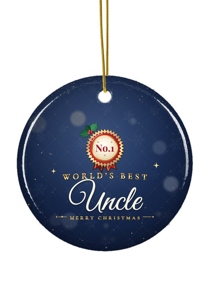 World's Best Uncle ornament, circle shape