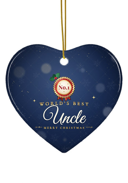 World's Best Uncle ornament, heart shape