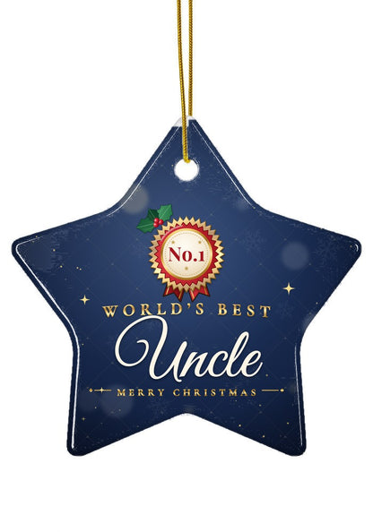 World's Best Uncle ornament, star shape