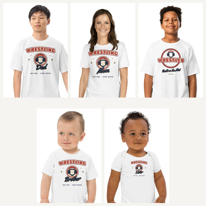 Wrestling Family Shirts in White, family set